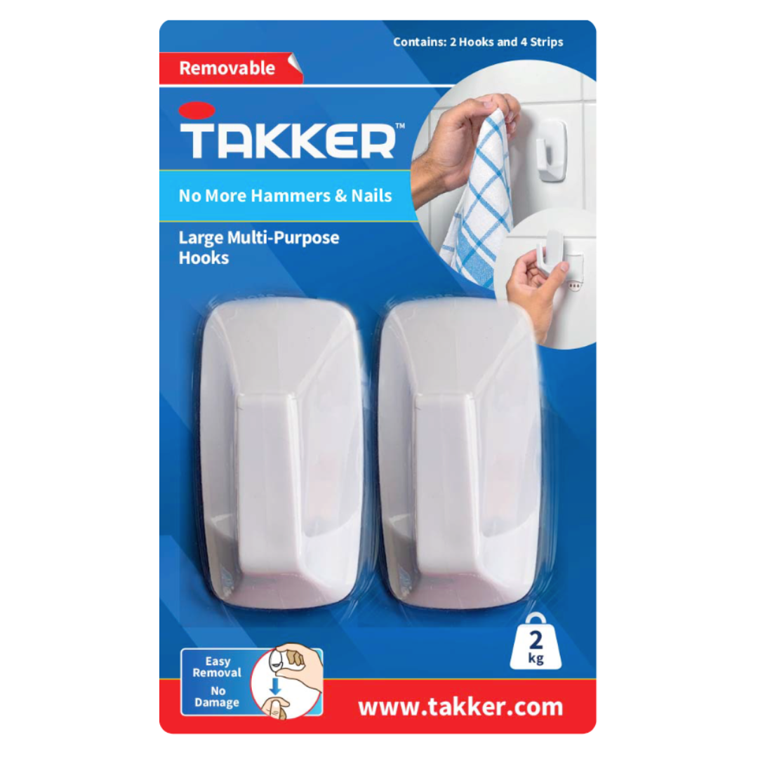TAKKER™ easy stick - no damage MULTI-PURPOSE HOOKS (Large) – Takker