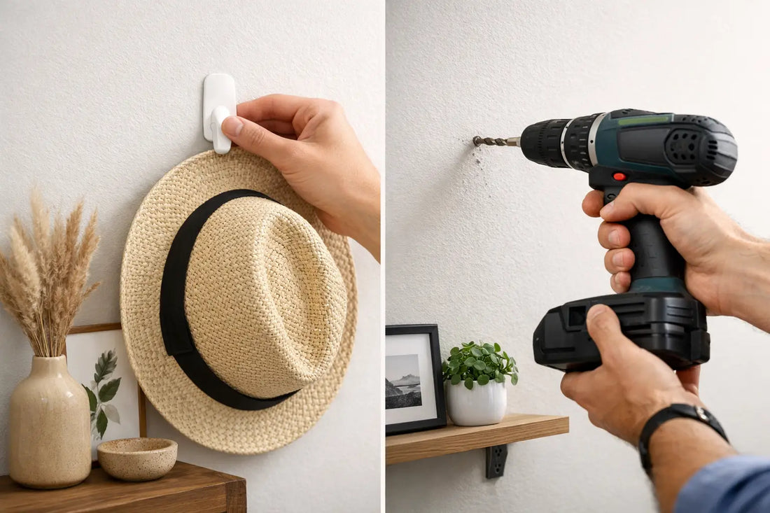 Drill-Free Hanging vs Drilling for Your Walls