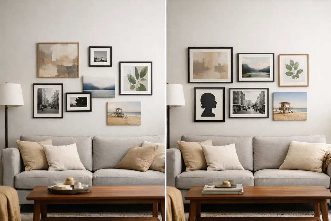 Gallery Wall Before After: A Better Hanging Plan