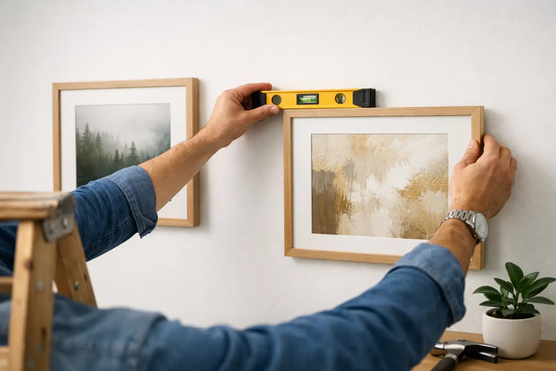 How to Hang Wall Art Evenly Without Extra Holes