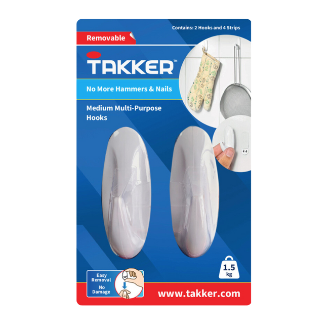 TAKKER™ easy stick - no damage MULTI-PURPOSE HOOKS (Medium)